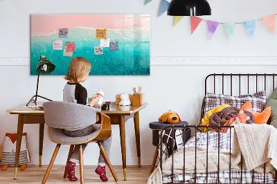 Magnetisch glazen schrijfbord met print van strand en zee
