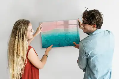 Magnetisch glazen schrijfbord met print van strand en zee