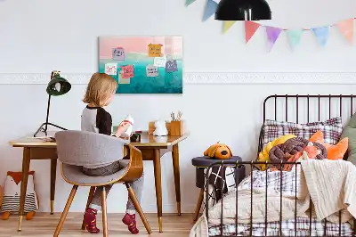 Magnetisch glazen schrijfbord met print van strand en zee