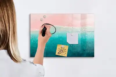 Magnetisch glazen schrijfbord met print van strand en zee