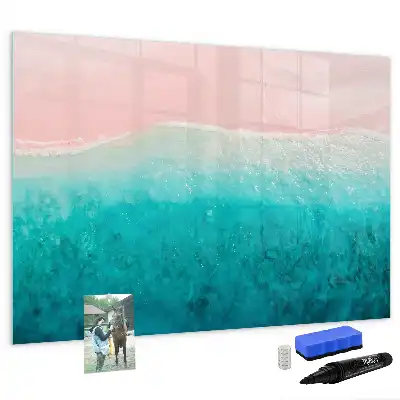 Magnetisch glazen schrijfbord met print van strand en zee