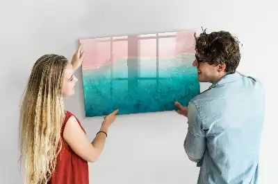 Magnetisch glazen schrijfbord met print van strand en zee