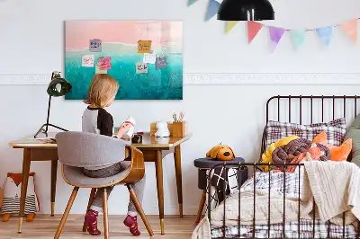Magnetisch glazen schrijfbord met print van strand en zee