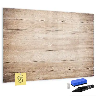 Magnetisch glazen schrijfbord voor notities en foto's met houtstructuur