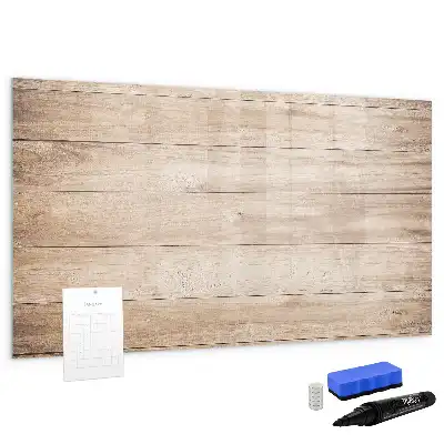 Magnetisch glazen schrijfbord voor notities en foto's met houtstructuur