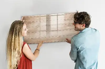Magnetisch glazen schrijfbord voor notities en foto's met houtstructuur