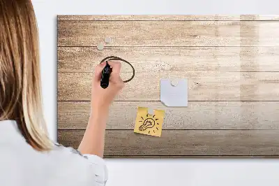 Magnetisch glazen schrijfbord voor notities en foto's met houtstructuur