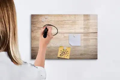 Magnetisch glazen schrijfbord voor notities en foto's met houtstructuur