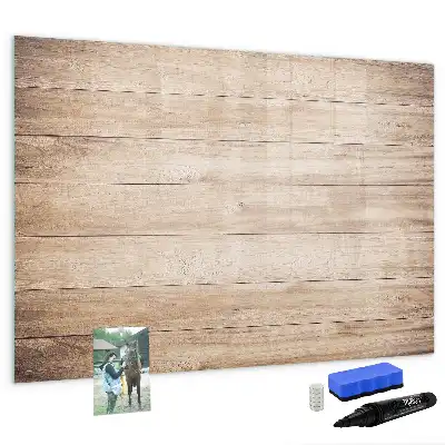 Magnetisch glazen schrijfbord voor notities en foto's met houtstructuur