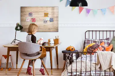 Magnetisch glazen schrijfbord voor notities en foto's met houtstructuur