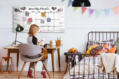 Magnetisch glazen maandplanner voor notities en foto's