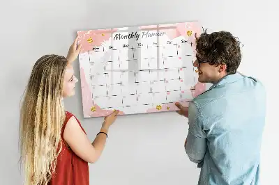 Glazen magnetische maandplanner beschrijfbaar designbord