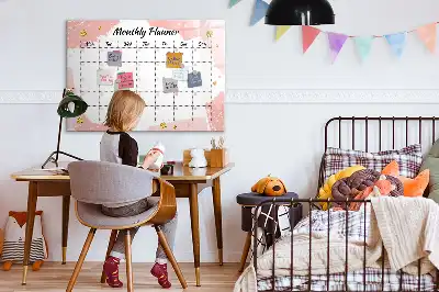 Glazen magnetische maandplanner beschrijfbaar designbord