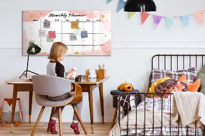 Glazen magnetische maandplanner beschrijfbaar designbord
