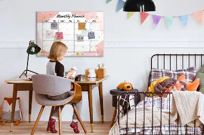 Glazen magnetische maandplanner beschrijfbaar designbord