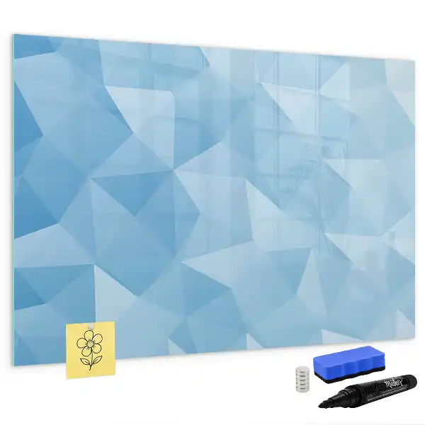 Magnetisch glazen schrijfbord met abstractie in driehoeksvorm
