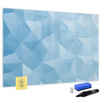 Magnetisch glazen schrijfbord met abstractie in driehoeksvorm