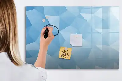Magnetisch glazen schrijfbord met abstractie in driehoeksvorm