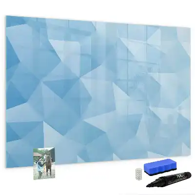 Magnetisch glazen schrijfbord met abstractie in driehoeksvorm