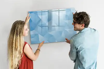 Magnetisch glazen schrijfbord met abstractie in driehoeksvorm