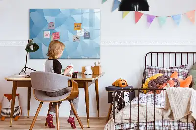 Magnetisch glazen schrijfbord met abstractie in driehoeksvorm