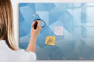 Magnetisch glazen schrijfbord met abstractie in driehoeksvorm