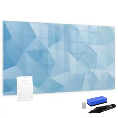 Magnetisch glazen schrijfbord met abstractie in driehoeksvorm