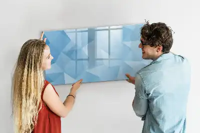 Magnetisch glazen schrijfbord met abstractie in driehoeksvorm