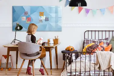 Magnetisch glazen schrijfbord met abstractie in driehoeksvorm