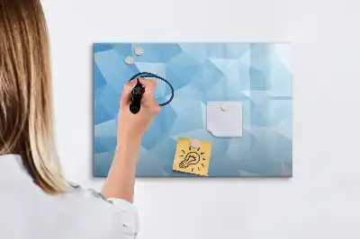 Magnetisch glazen schrijfbord met abstractie in driehoeksvorm