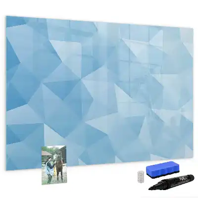 Magnetisch glazen schrijfbord met abstractie in driehoeksvorm