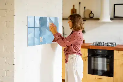 Magnetisch glazen schrijfbord met abstractie in driehoeksvorm