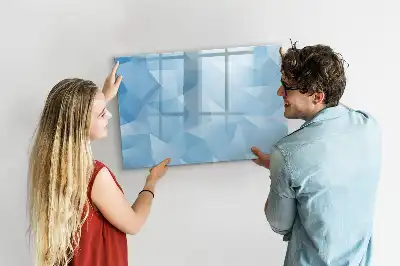 Magnetisch glazen schrijfbord met abstractie in driehoeksvorm