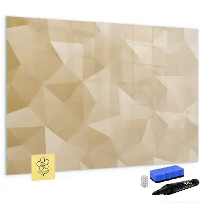 Beschrijfbaar glazen magneetbord met abstract driehoekontwerp