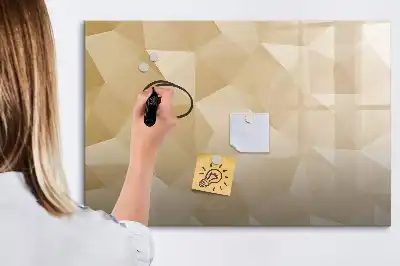 Beschrijfbaar glazen magneetbord met abstract driehoekontwerp