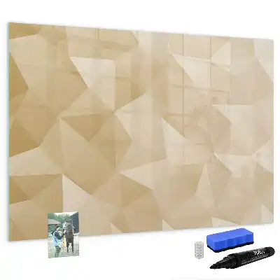 Beschrijfbaar glazen magneetbord met abstract driehoekontwerp