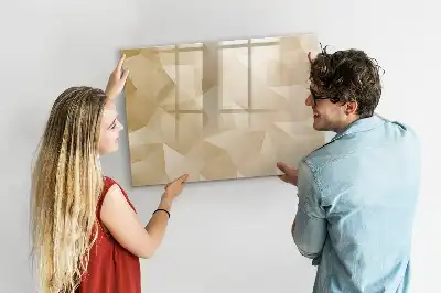 Beschrijfbaar glazen magneetbord met abstract driehoekontwerp