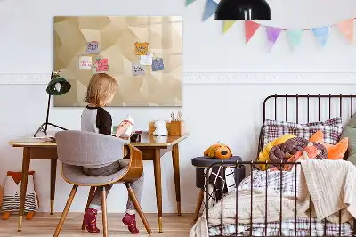 Beschrijfbaar glazen magneetbord met abstract driehoekontwerp