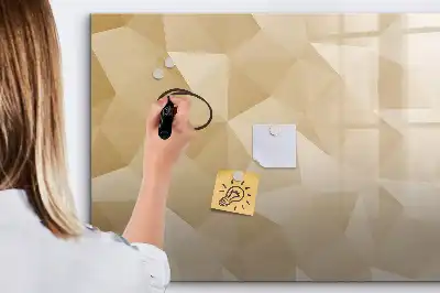 Beschrijfbaar glazen magneetbord met abstract driehoekontwerp