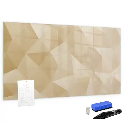 Beschrijfbaar glazen magneetbord met abstract driehoekontwerp
