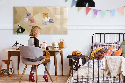Beschrijfbaar glazen magneetbord met abstract driehoekontwerp