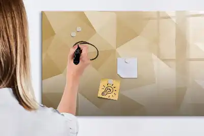 Beschrijfbaar glazen magneetbord met abstract driehoekontwerp