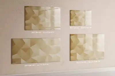 Beschrijfbaar glazen magneetbord met abstract driehoekontwerp
