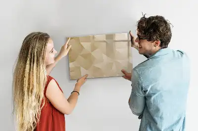 Beschrijfbaar glazen magneetbord met abstract driehoekontwerp
