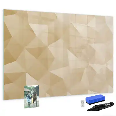 Beschrijfbaar glazen magneetbord met abstract driehoekontwerp