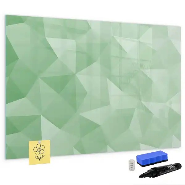 Magnetisch glazen schrijfbord met abstracte driehoekspatroon