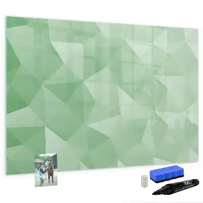 Magnetisch glazen schrijfbord met abstracte driehoekspatroon