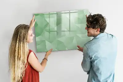 Magnetisch glazen schrijfbord met abstracte driehoekspatroon
