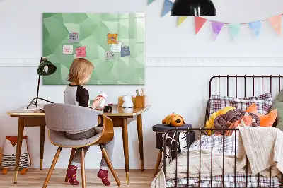 Magnetisch glazen schrijfbord met abstracte driehoekspatroon