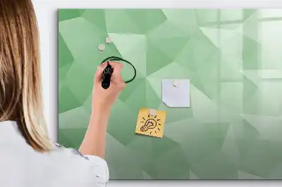 Magnetisch glazen schrijfbord met abstracte driehoekspatroon